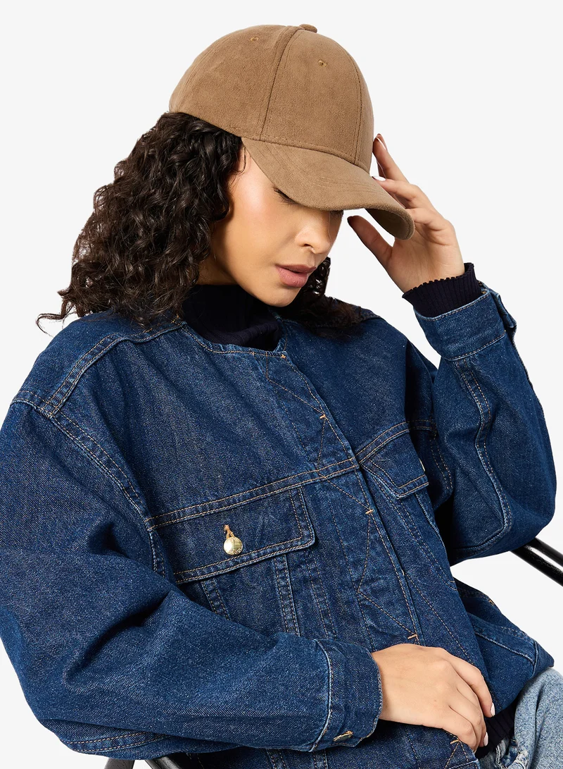Ginger Brown Classic Suede Cap for Women | Best Price UAE